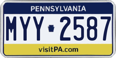PA license plate MYY2587