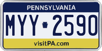 PA license plate MYY2590