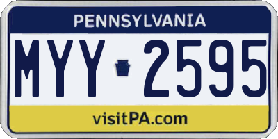PA license plate MYY2595