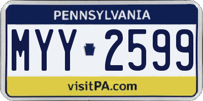 PA license plate MYY2599