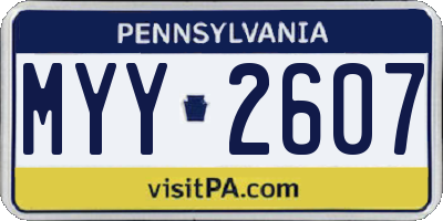 PA license plate MYY2607