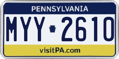 PA license plate MYY2610