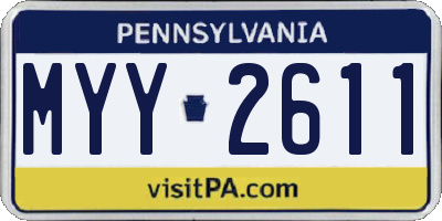 PA license plate MYY2611
