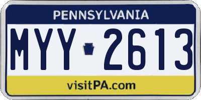 PA license plate MYY2613