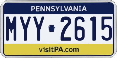 PA license plate MYY2615
