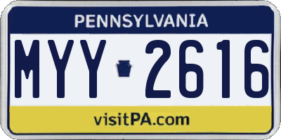PA license plate MYY2616