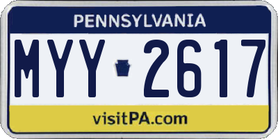 PA license plate MYY2617