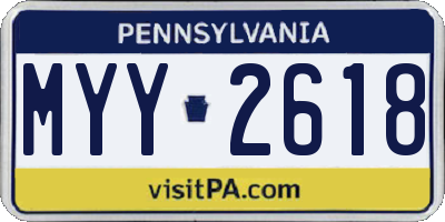 PA license plate MYY2618