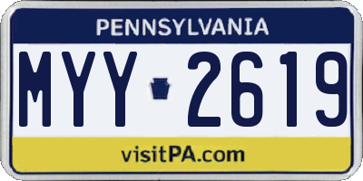 PA license plate MYY2619