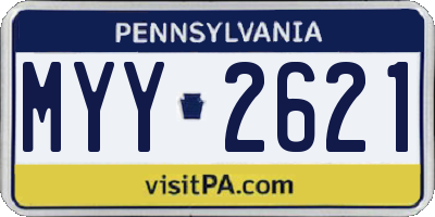 PA license plate MYY2621