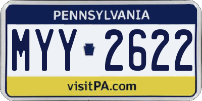 PA license plate MYY2622