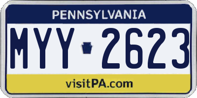 PA license plate MYY2623
