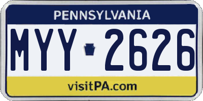 PA license plate MYY2626