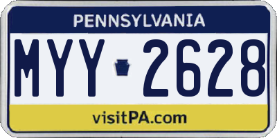 PA license plate MYY2628