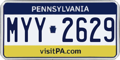 PA license plate MYY2629