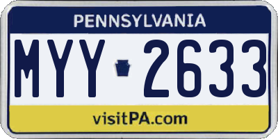 PA license plate MYY2633