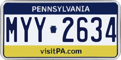 PA license plate MYY2634