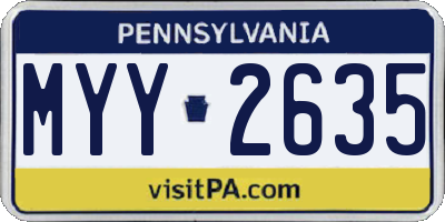 PA license plate MYY2635