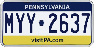 PA license plate MYY2637
