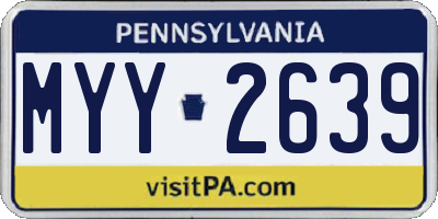 PA license plate MYY2639