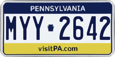 PA license plate MYY2642