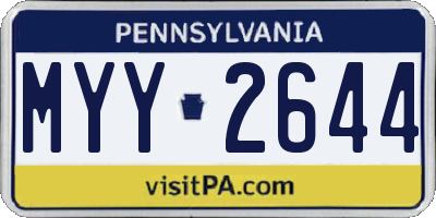 PA license plate MYY2644