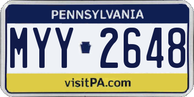 PA license plate MYY2648