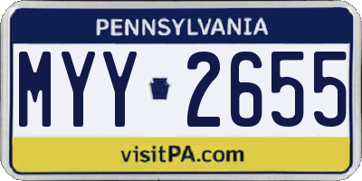 PA license plate MYY2655