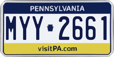 PA license plate MYY2661