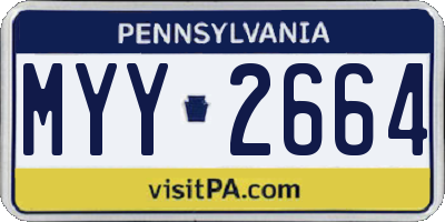 PA license plate MYY2664