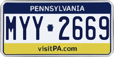 PA license plate MYY2669