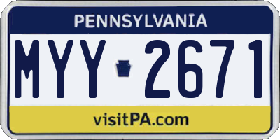 PA license plate MYY2671