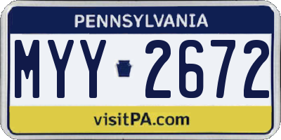 PA license plate MYY2672