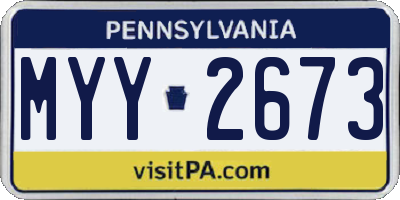 PA license plate MYY2673