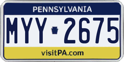 PA license plate MYY2675