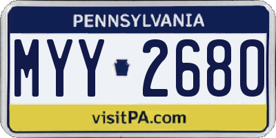 PA license plate MYY2680