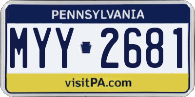 PA license plate MYY2681