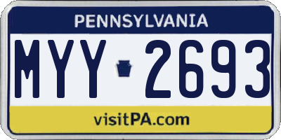 PA license plate MYY2693
