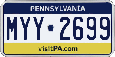PA license plate MYY2699