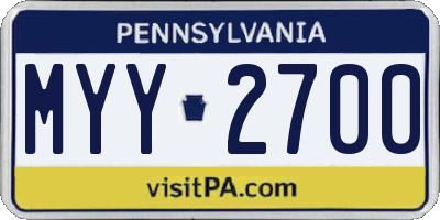 PA license plate MYY2700