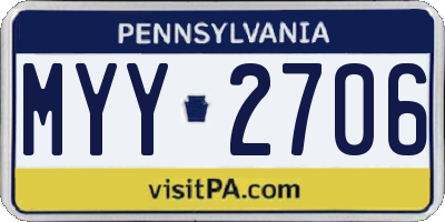 PA license plate MYY2706
