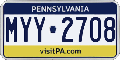 PA license plate MYY2708