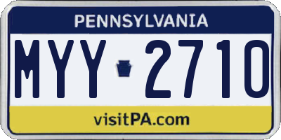 PA license plate MYY2710