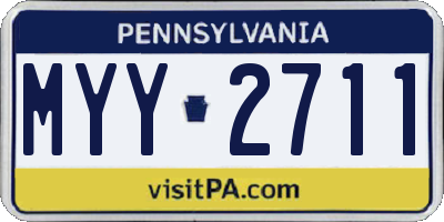 PA license plate MYY2711