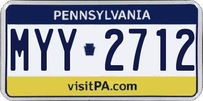 PA license plate MYY2712