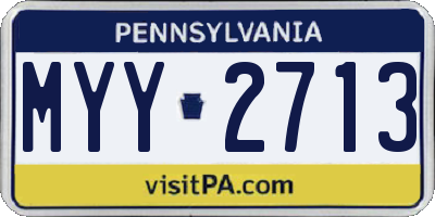 PA license plate MYY2713