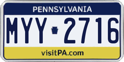 PA license plate MYY2716