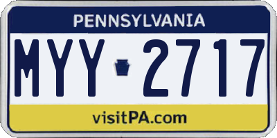 PA license plate MYY2717