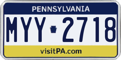 PA license plate MYY2718
