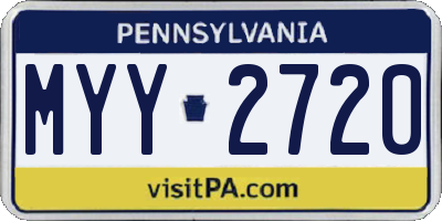 PA license plate MYY2720